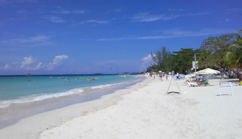 The Seven Mile Beach in Negril Jamaica