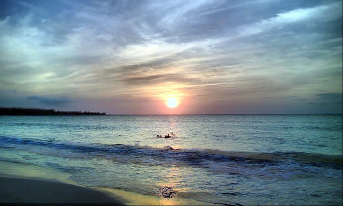 Sunset  on the Beach in Negril Jamaica
