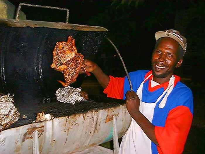 Jerk at Night in Negril Jamaica