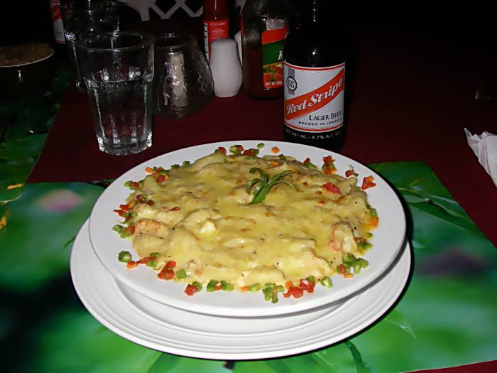 Swordfish Lobster Mac & Cheese in Negril Jamaica