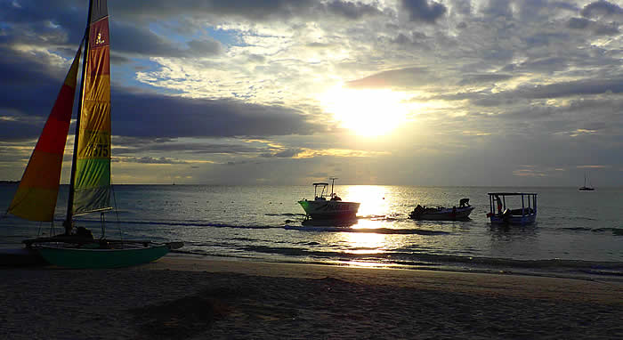 The Beach at Sunset in Negril Jamaica