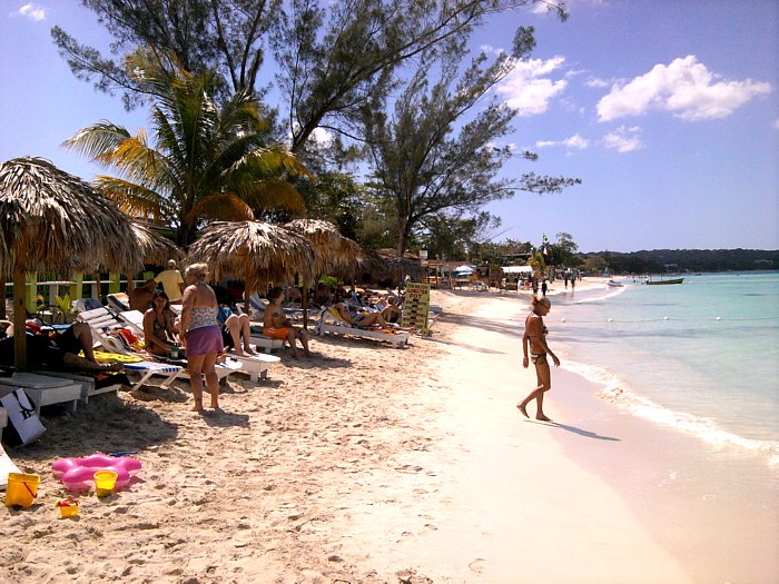 The beach at Fun Holiday in Negril Jamaica