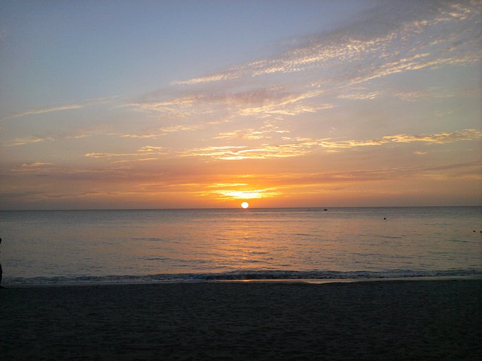 Sunset from the beach in Negril Jamaica