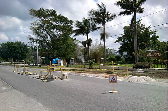 Sidewalks and Medians in Negril Jamaica