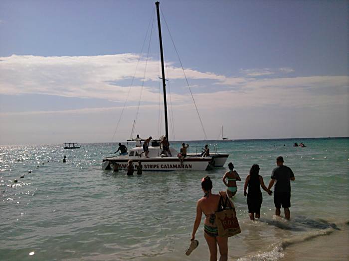 All Aboard the Yamon Red Stripe in Negril Jamaica