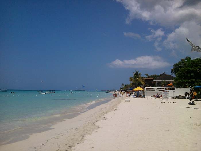 Beach Scene in Negril Jamaica