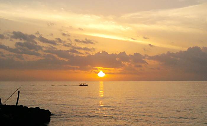 Sunset at the German Bar in Negril Jamaica