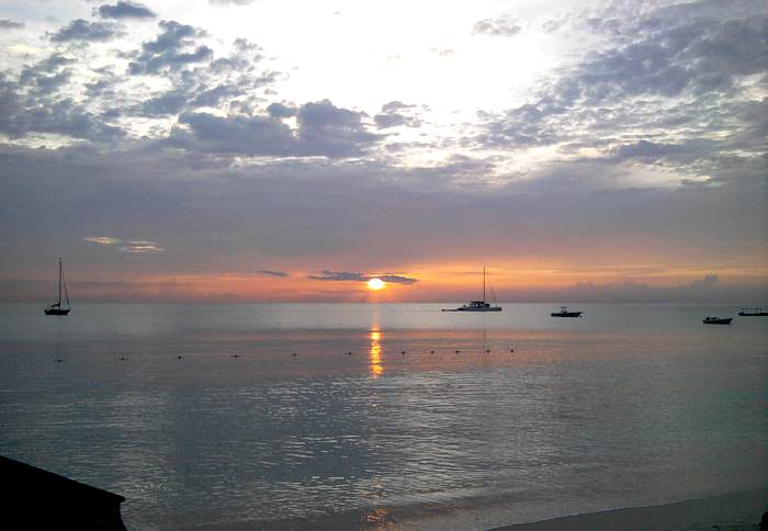 The Boats at Sunset in Negril Jamaica