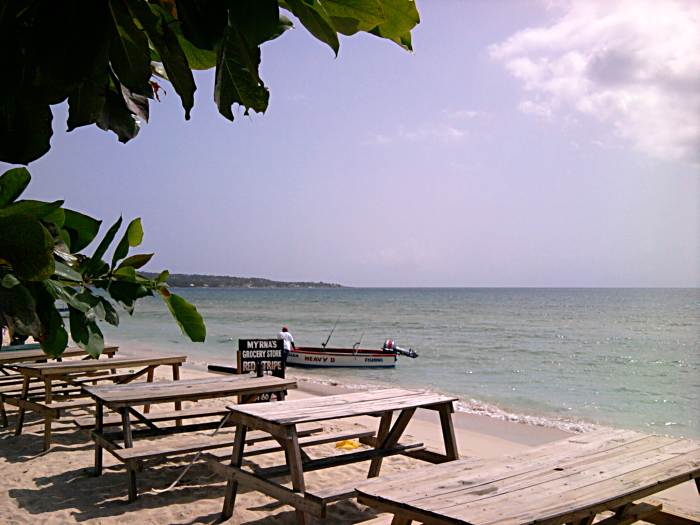 Beach Scene in Negril Jamaica