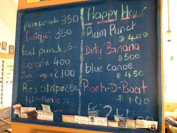 Happy Hour at Canoe in Negril Jamaica